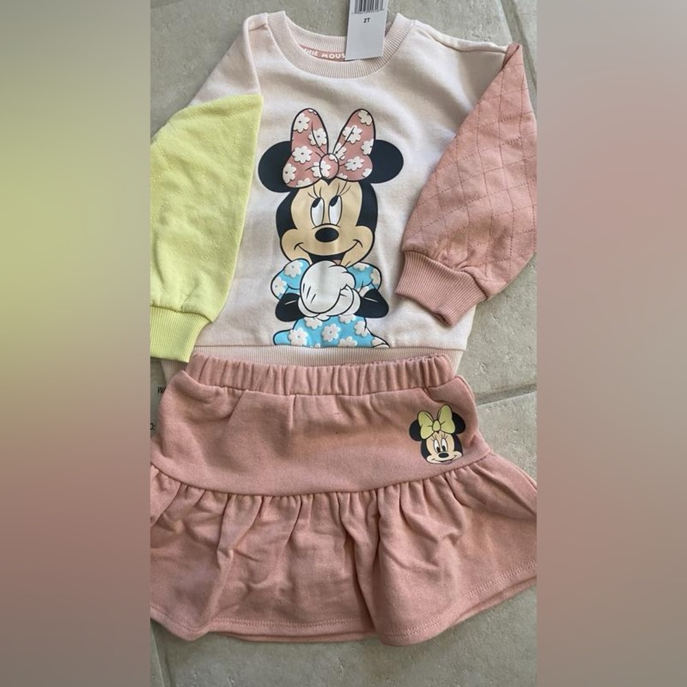 Minnie Mouse Toddler Outfit sweatshirt with skort, terry cloth 3T